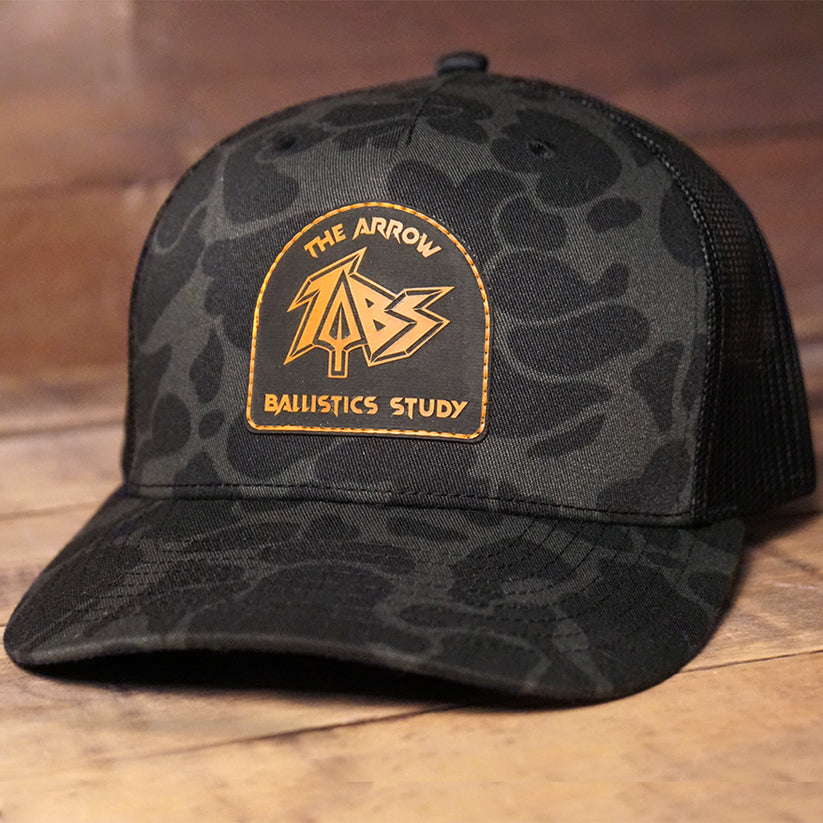 Richardson 112FP | 5 Panel Trucker, Sable, Orange Lasered Patch