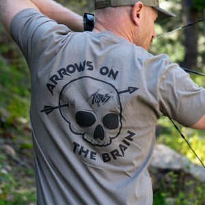 Arrows on the Brain, Short Sleeve Tee, Warm Gray